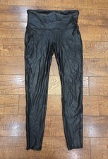 Spanx Faux Leather Leggings Size XL High Waist Stretch Shaping Moto Slim Biker