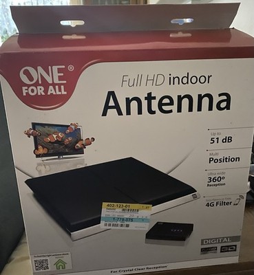 One for All - Full HD indoor Antenna Digital - Antenne - Up to 51 dB 4 G Filter