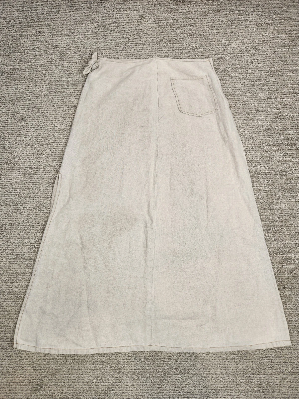 Vintage Guess Linen Blend Maxi Skirt Womens M Beige Tan Minimalist Lagenlook