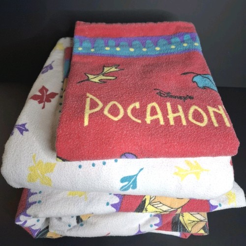 Vintage Disney Pocahontas Twin Sheet Set and Pillowcase 100% Cotton Flannel RARE