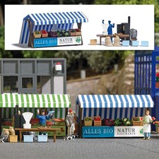 Busch Kit De Bâtiment Marché Bio Épices & Poisson Fumé Échelle HO 1823