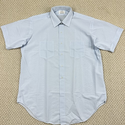 #ad #ad Vtg Sears Sheer Dress Shirt Mens 16.5 Light Blue Perma Smooth Duralon Button Up $31.98