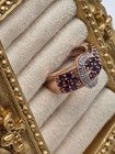 1.75ctw Anthill Garnet & Zircon Buckle Ring Vermeil Plated Sterling Size 6 — photo 2