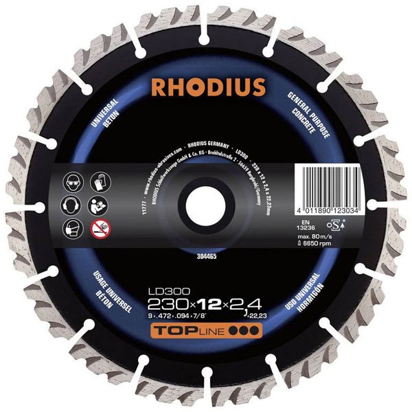 Rhodius LD300 Diamond Cutting Disc 125 mm For Concrete Cutting