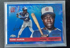 2025 Topps Chrome Platinum Hank Aaron Blue Mini Diamond Refractor #2/100