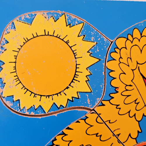 VTG 1979 Playskool Sesame Street Big Bird Garden Flowers Wooden Puzzle 9 Pieces - Picture 4 of 5