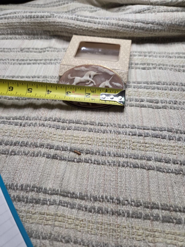 De colección Genuino Incolay Piedra Cinturón Hebilla Unicornio Par Hecho a Mano EE. UU. Años 80 Foto 2 de 4