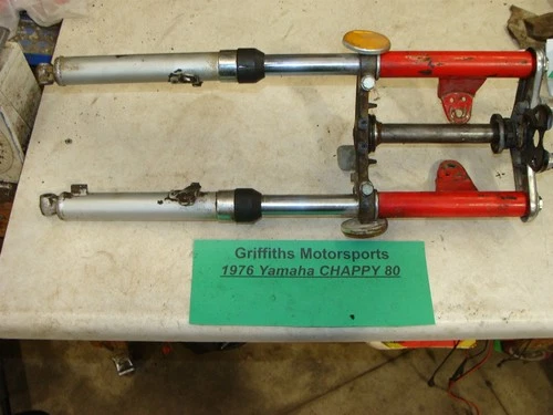 1976 YAMAHA CHAPPY LB-80 oem red front forks shocks stem headlight mounts