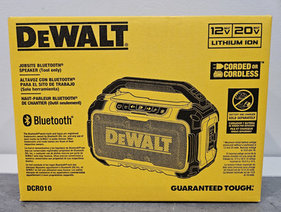 DeWALT DCR010 12V/20V MAX Jobsite Bluetooth Speaker Corded or Cordless 2025