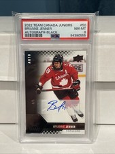 Brianne Jenner 4/5 Black Foil Auto 2022 Team Canada Juniors PSA 8 Ottawa PWHL