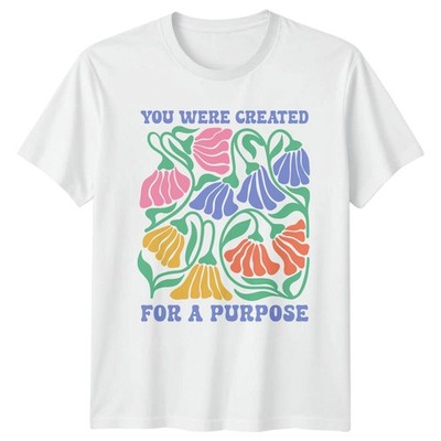 You Were Created For A Purpose Damen T-Shirt Retro Blumen Inspirierend