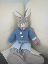 20" Vintage 2006 Grey Easter Bunny Musical Stuffed Animal Plush Very Rare
