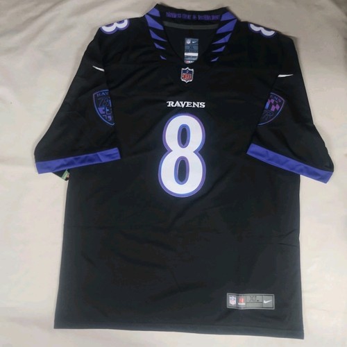 Baltimore Ravens Lamar Jackson #8 Black Stitched Men's Size XL