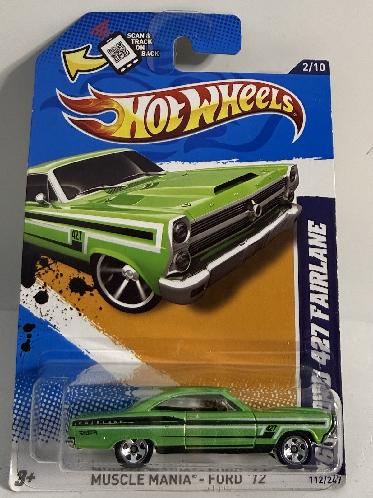 Hot Wheels '66 Ford 427 Fairlane Green 1:64 Scale 2012 Muscle Mania NIP Sealed