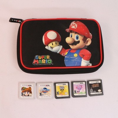 Nintendo 3DS & DS Super Mario Game Cartridge Carry Case TESTED w/ 5-Video Game