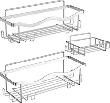 Mensola Doccia, 3 Pezzi Mensola Bagno Adesiva, Accessori Doccia Portaoggetti Sen