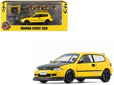 1/64 Honda Civic EG6 RHD Right Hand Drive Yellow with Carbon Hood with