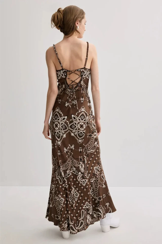 Sandro Bandana Print sleeveless Midi Dress Size 6 (Retails $455) - Image 3 of 4