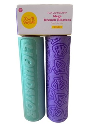 Water Sun Squad Max Liquidator Mega Drench Blasters 2-Pack Foam Water Toys Ages 