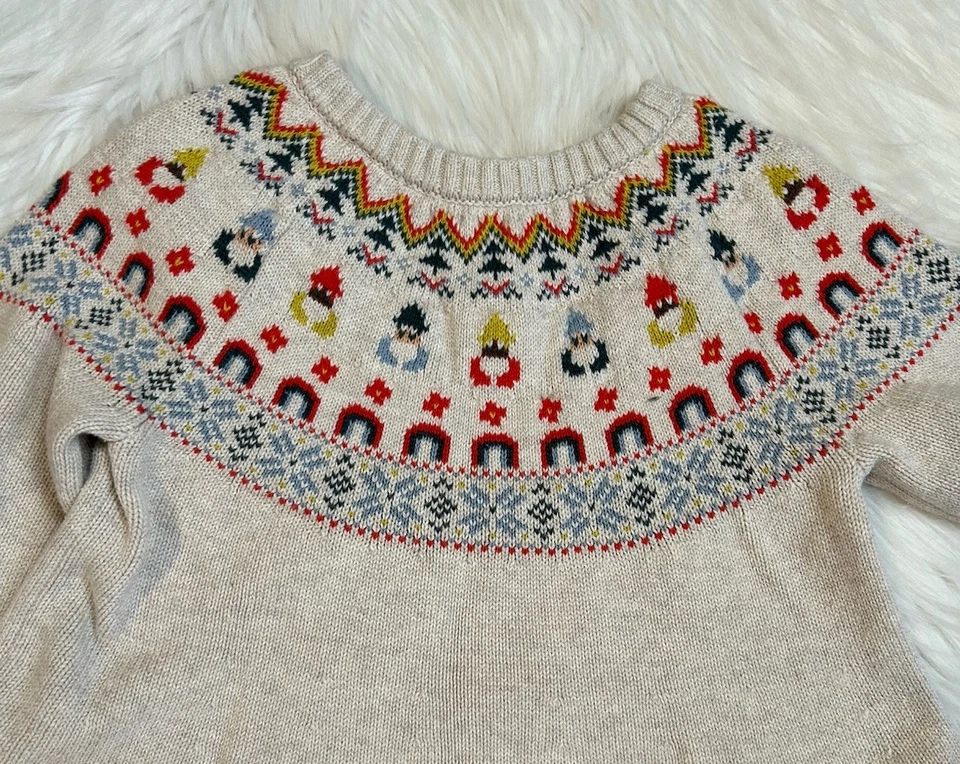 Платье-свитер Hanna Andersson Fair Isle размер 130 США 8 Skater Twirl Flare опрятное - Изображение 4 из 4