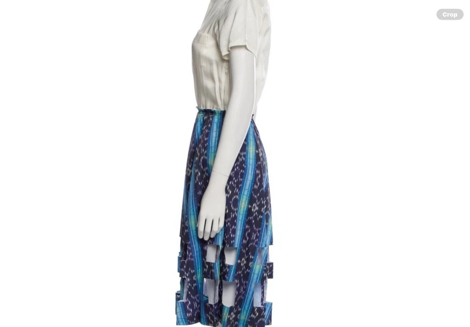 VESTIDO CAMISERO COMME DES GARÇONS ESTAMPADO RECORTADO HASTA LA RODILLA (FRANCIA) Foto 2 de 4