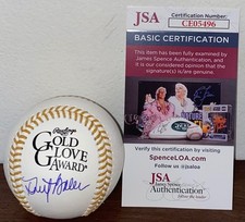 Dusty Baker Signed Auto Rawlings Gold Glove Baseball Houston Astros JSA N