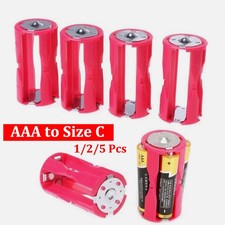 4 AAA to Size C Battery Converter Adapter Holder Switcher Box Case Cell