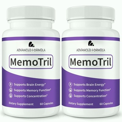 MemoTril Capsules, Advanced Brain Supplement for Sharp Memory - 2 Pack