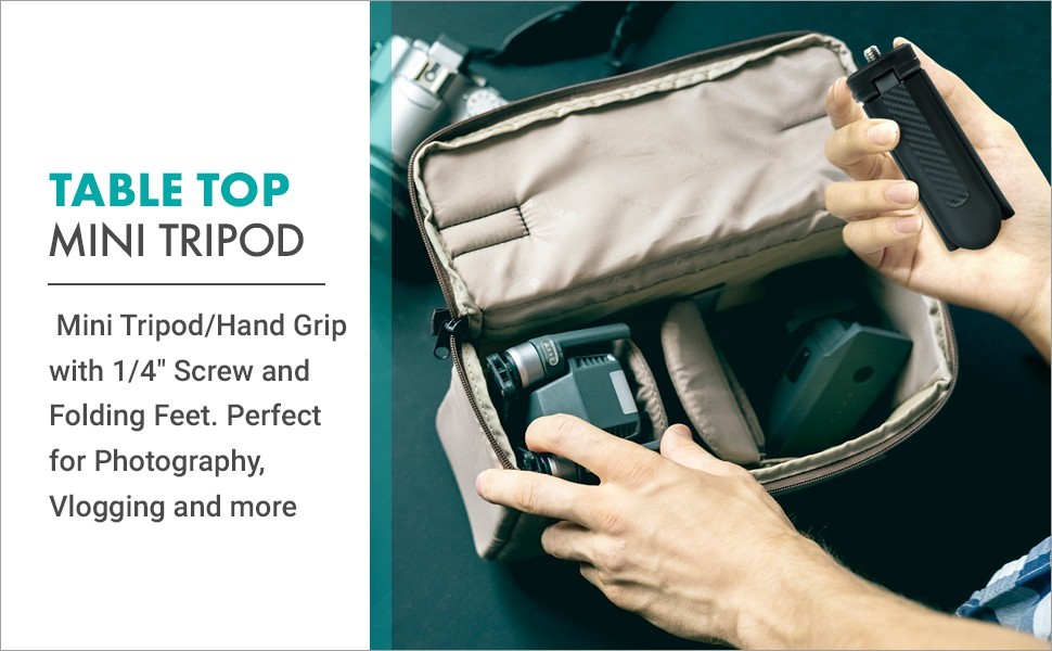 Movo TR-1 Compact Mini Tabletop Tripod/Hand Grip for Camera, Gimbal, Rig