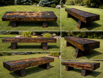 Reclaimed Timber Yakisugi / Shou Sugi Ban Table or Bench   Handmade to order
