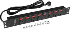 Rack Mount PDU Power Strips,8 Outlet Surge Protector,Individual Switches,1.5U...