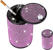 Car Ashtray, Portable Auto Ashtray with Lid, Smokeless Ashtrays for Auto Cup