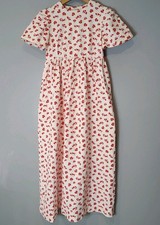 Vtg 70s Prairie Dress Sz XS Regency Red Floral Fairy Bridgerton Dainty Dreamy
