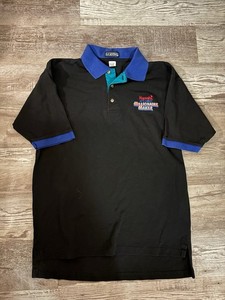 LA LOVING Men's L Black Blue Short Sleeve Polo Shirt Harrah's Millionaire Maker