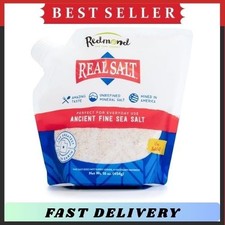 Redmond Real Salt Fine Sea Salt 16oz Unrefined Mineral Natural Pouch
