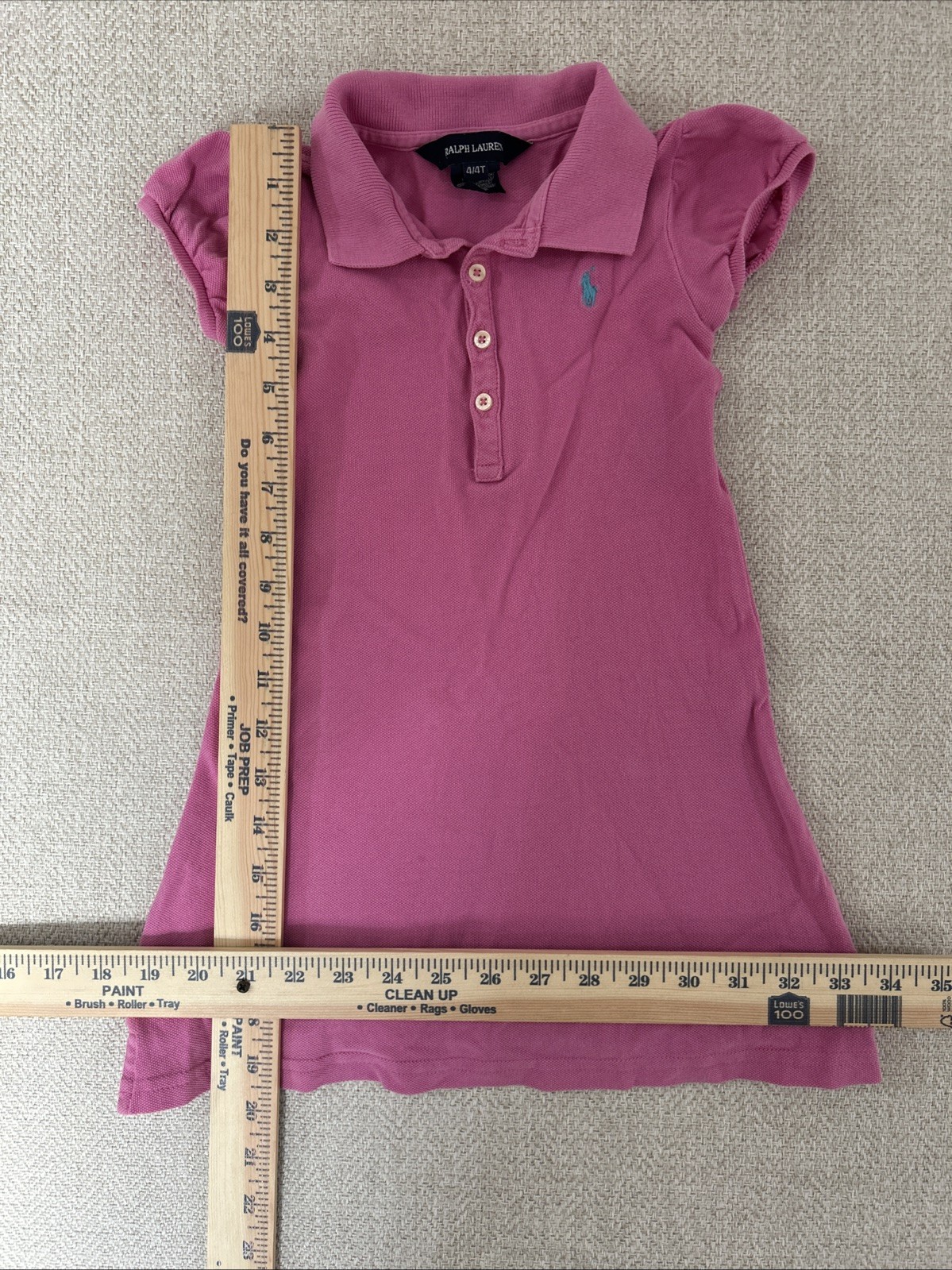 Ralph Lauren Dress Girls 4/4T Pink Polo Embroidered Pony Preppy thumbnail 2