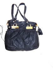 B.Makowsky Black Pebbled Leather Large Hobo S...