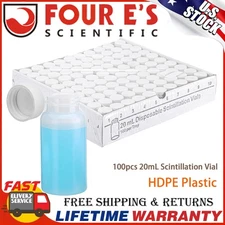100PCS 20ml Scintillation Vials Counting Vials HDPE Plastic Clear Sample Vials