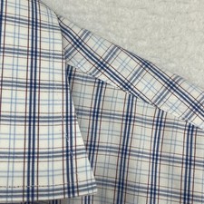 BROOKS BROTHERS Shirt Men 16 33 Regent Supima Cotton Oxford Plaid Button Up Blue