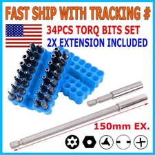 34 Torx Bit Set Tamper Proof Security Torq Hex Star Spanner Tri Wing Screwdriver