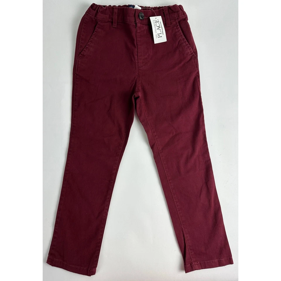 NWT The Children’s Place Boy’s Size 5T Chino Pants Lot of 2 Red and Maroon - Image 2 of 4