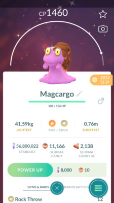 Shiny Magcargo with 3Moves for Great League  - Pokémon Trade GO (30days as need)