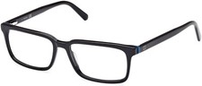 GUESS GU50068 001 Black Plastic Optical Eyeglasses Frame 52-15-145 GU 50068 RX