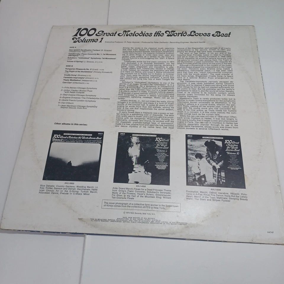 Disco de vinilo 100 Great Melodies The World Loves Best Volumen 1 - 12" casi nuevo PREVIN Foto 4 de 4