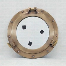 Antique Aluminum Porthole12" Nautical Ship Wall D cor Window Port Round Mirror