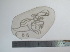 vtg 1960s 70s Tattoo Flash acetate stencil Snake Head Cut off SK1