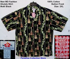 NEW MD FASHION ALOHA SHIRT KOA KAMAKA GUITAR UKULELE SHIRT MADE IN USA SIZE 2XL