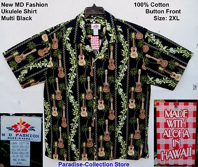 NEW MD FASHION ALOHA SHIRT KOA KAMAKA GUITAR UKULELE  SHIRT MADE IN USA SIZE 2XL