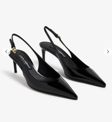 Dolce & Gabbana Dg Logo Leather Slingback Pump Women's Black. Size Dolce & Gabbana Dg Logo Leather Slingback Pump Women's Black. Size