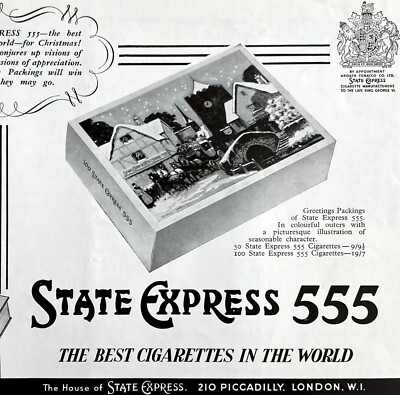 import cigarettes uk State Express 555 Cigarettes 1954 Advertisement UK Import Tobacco DWII10